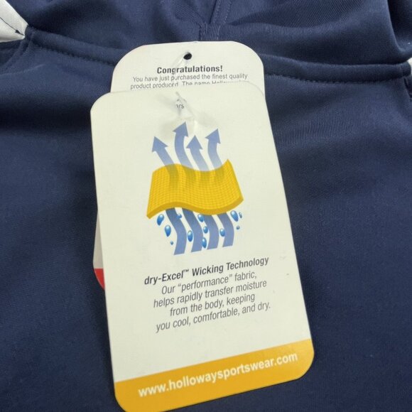 Michigan Wolverine Hoodie Men Large Blue Sweatshirt Holloway Dry Excel Spell out - Picture 10 of 11